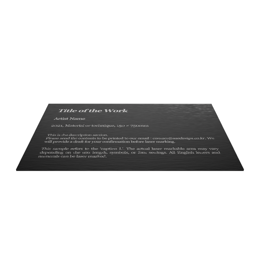 Stainless steel caption plate, black, 150×30×100mm from SIDE collection

