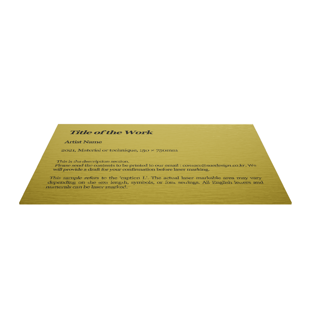 Stainless steel caption plate, gold, 150×30×100mm from SIDE collection
