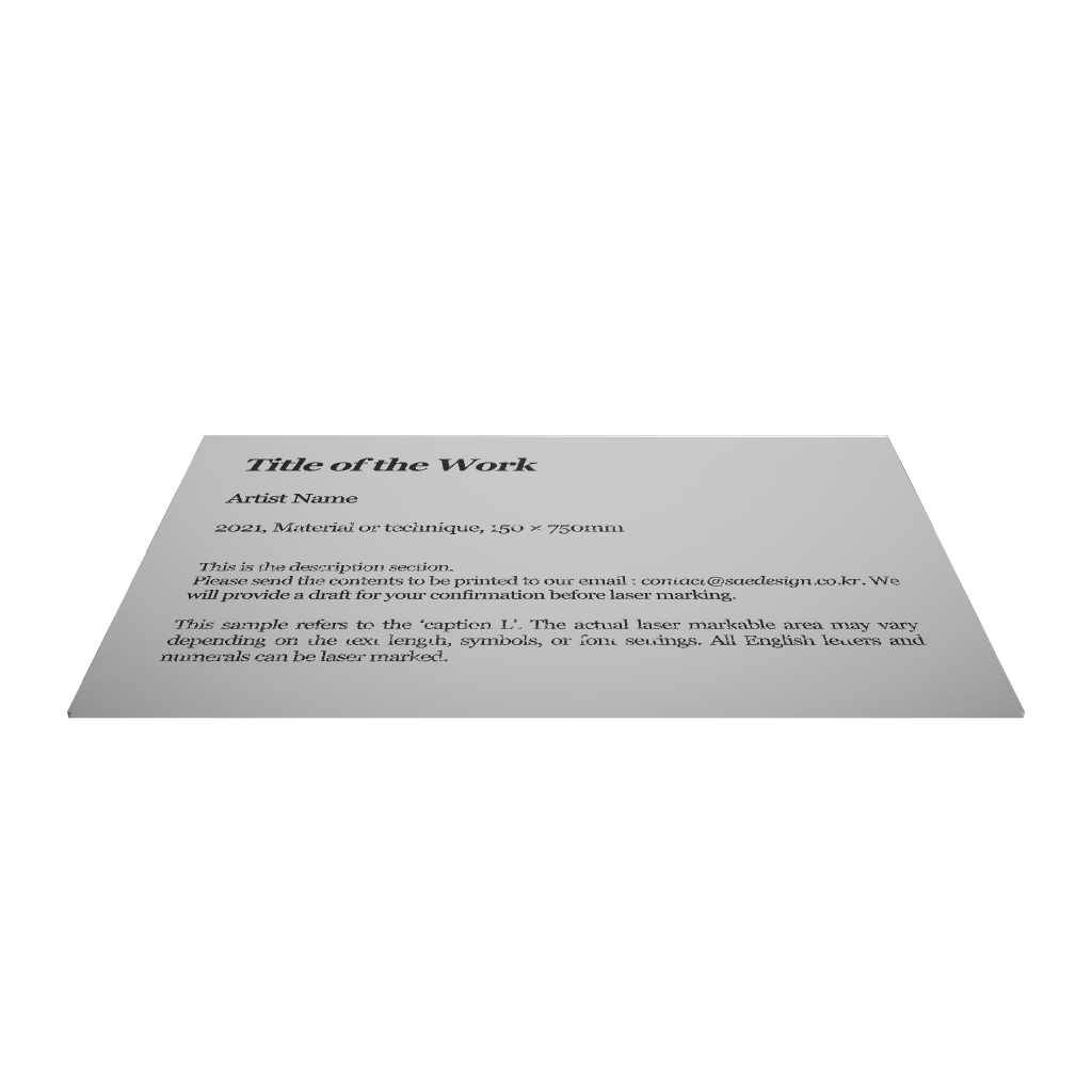 Stainless steel caption plate, silver, 150×30×100mm from SIDE collection
