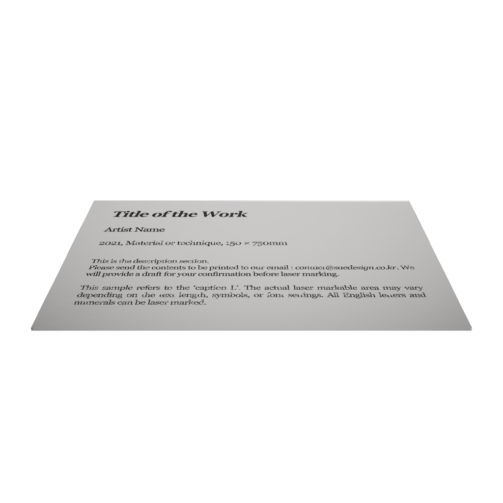 Stainless steel caption plate, silver, 150×30×100mm from SIDE collection
