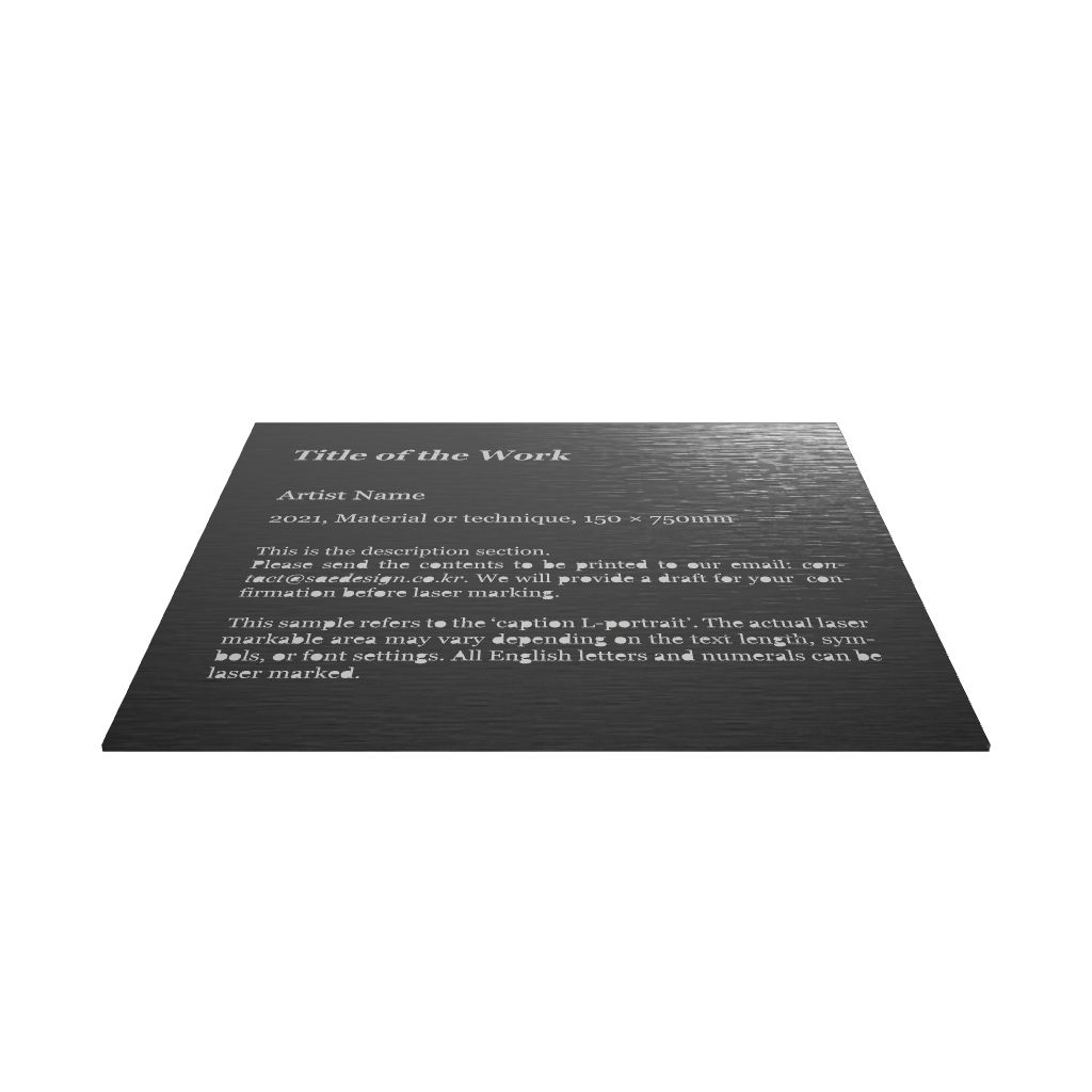 Stainless steel caption plate, black, 130×30×120mm from SIDE collection

