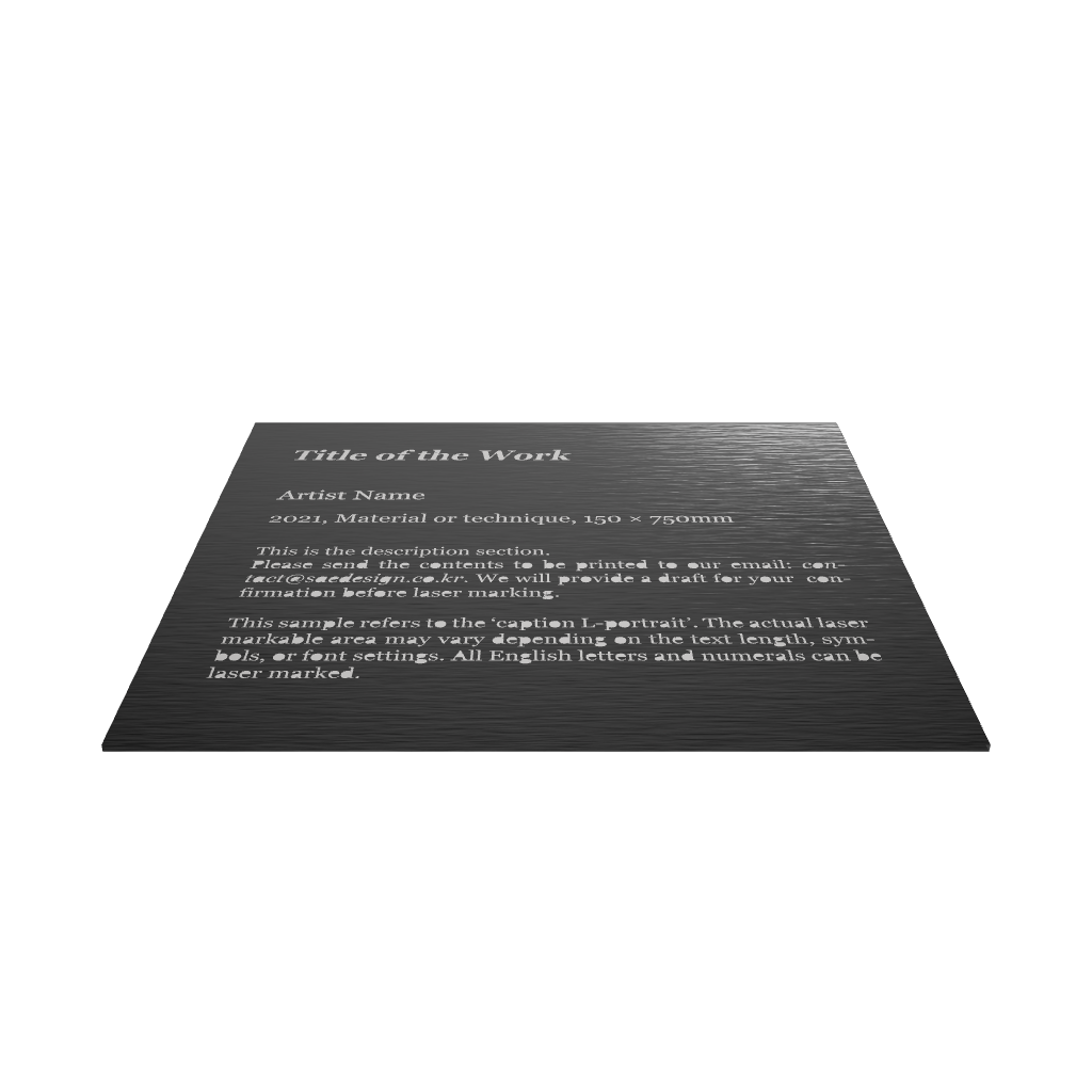 Stainless steel caption plate, black, 130×30×120mm from SIDE collection
