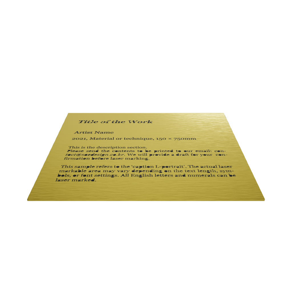 Stainless steel caption plate, gold, 130×30×120mm from SIDE collection

