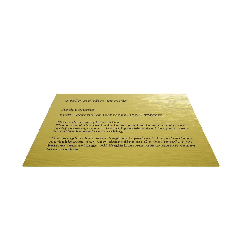 Stainless steel caption plate, gold, 130×30×120mm from SIDE collection
