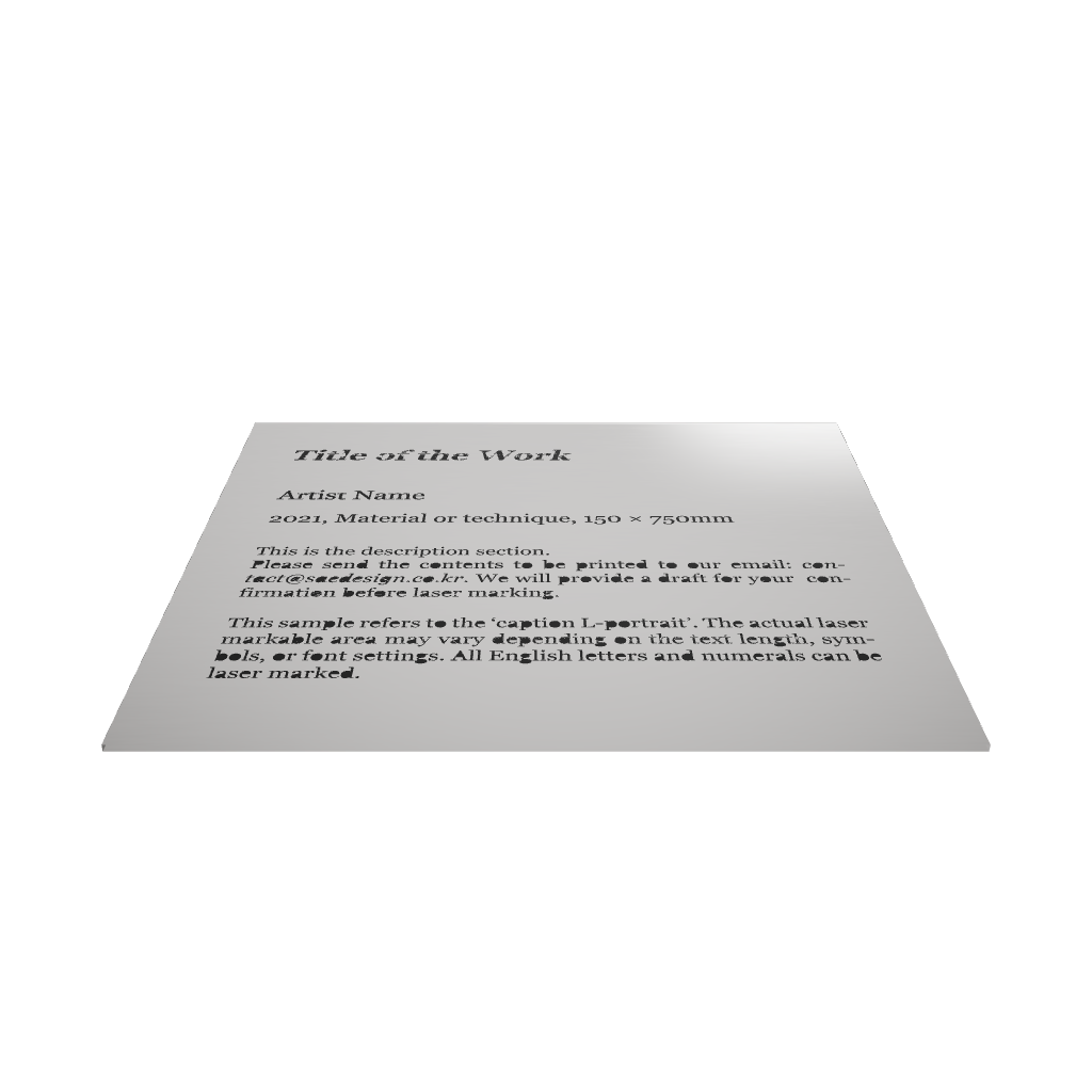 Stainless steel caption plate, silver, 130×30×120mm from SIDE collection
