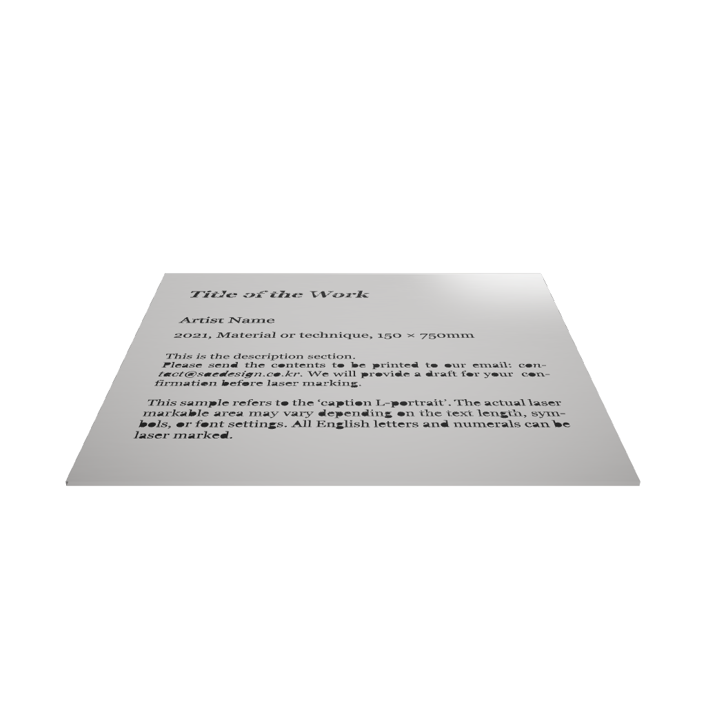 Stainless steel caption plate, silver, 130×30×120mm from SIDE collection
