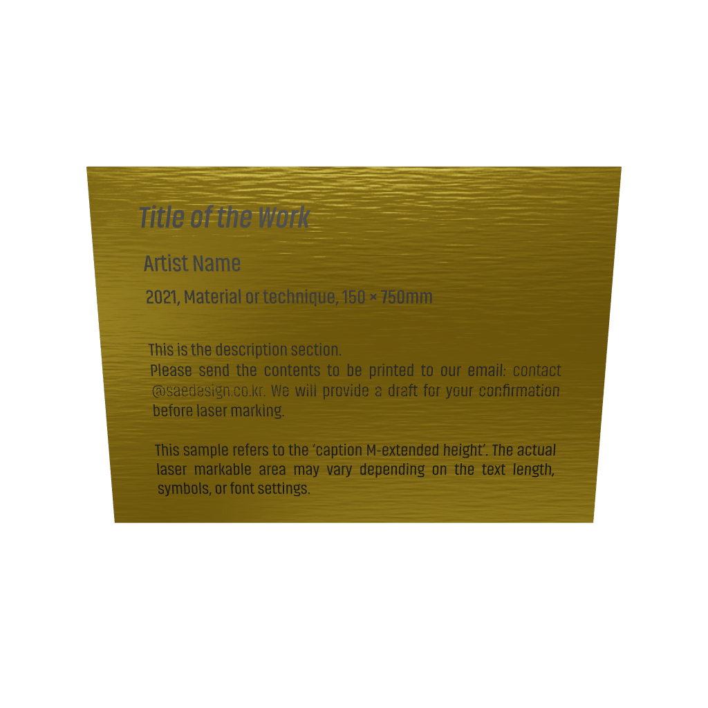 Stainless steel caption plate, gold, 110×80mm from SIDE collection
