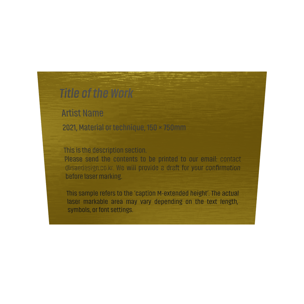 Stainless steel caption plate, gold, 110×80mm from SIDE collection
