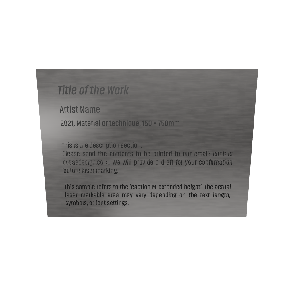 Stainless steel caption plate, silver, 110×80mm from SIDE collection
