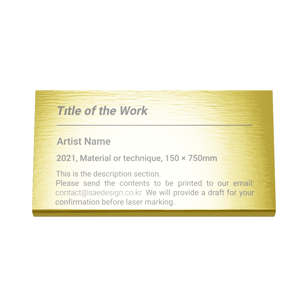 Stainless steel caption plate, gold, 110×20×60mm from SIDE collection
