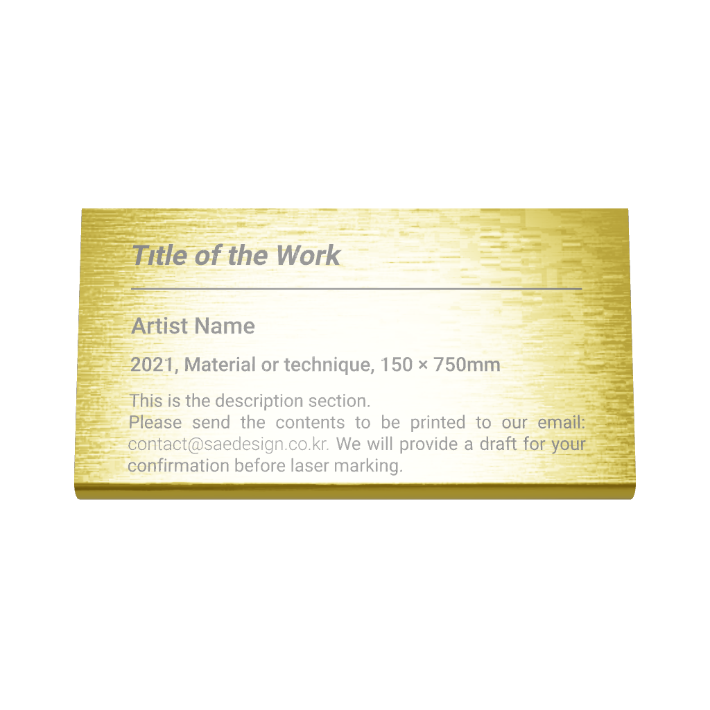 Stainless steel caption plate, gold, 110×20×60mm from SIDE collection
