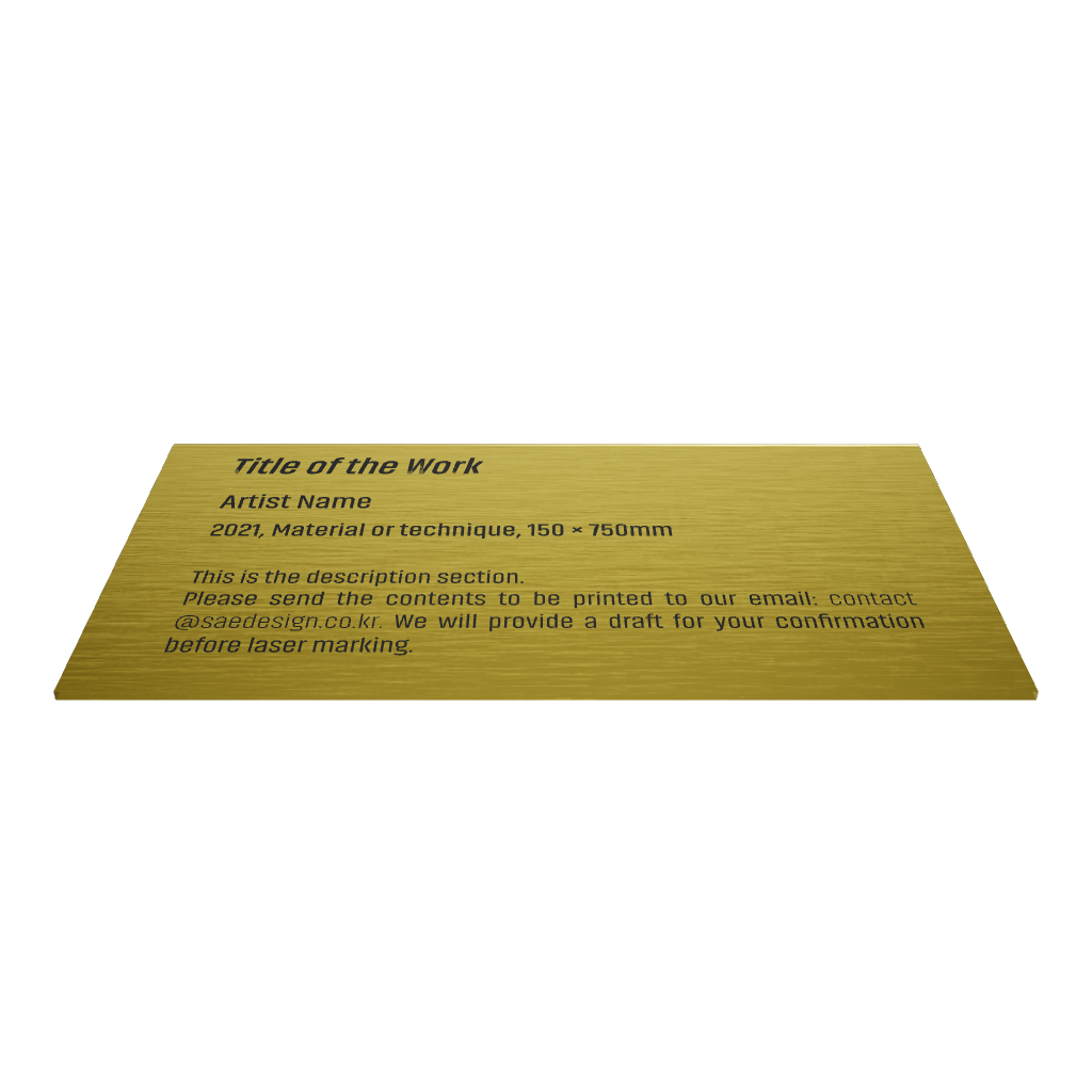 Stainless steel caption plate, gold, 110×20×60mm from SIDE collection
