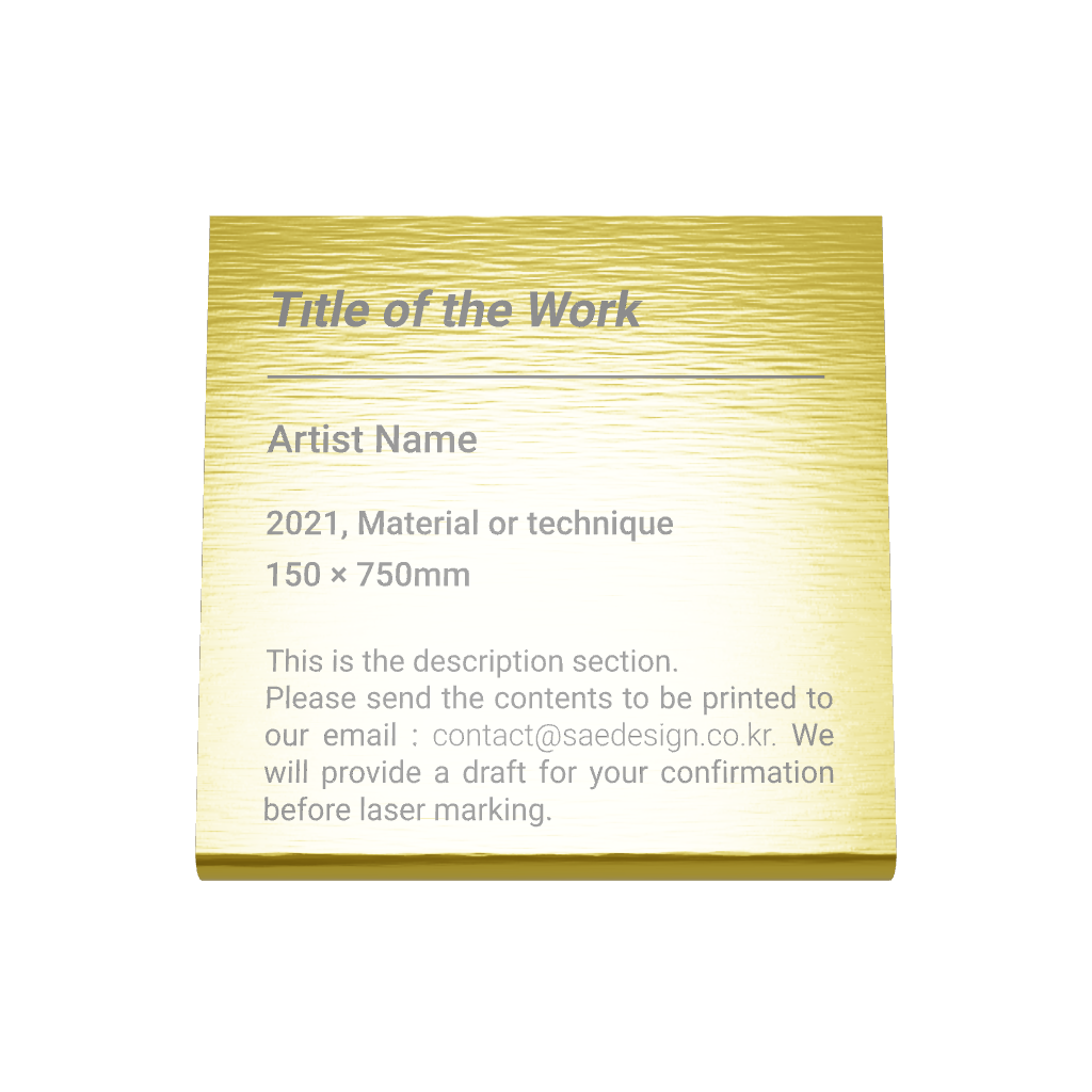 Stainless steel caption plate, gold, 80×30×80mm from SIDE collection
