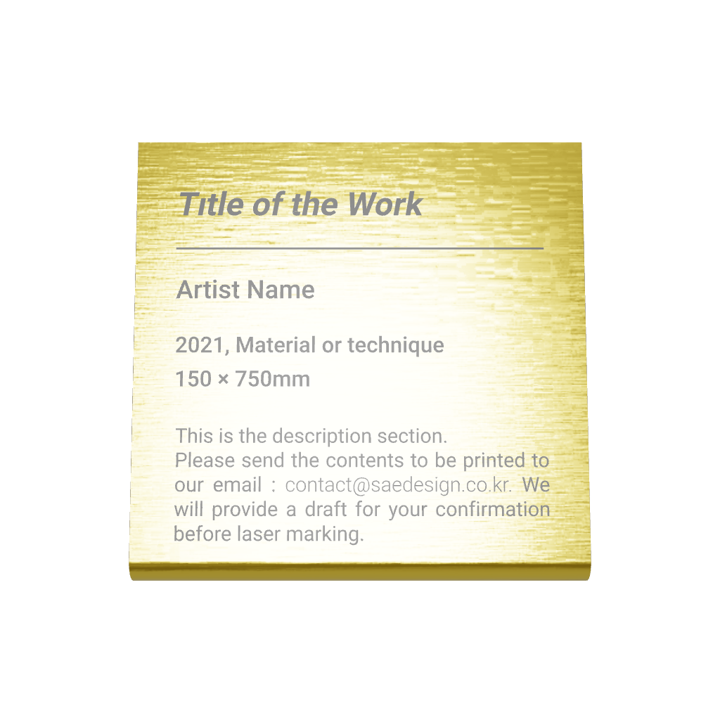 Stainless steel caption plate, gold, 80×30×80mm from SIDE collection
