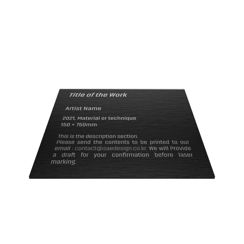 Stainless steel caption plate, black, 80×30×80mm from SIDE collection
