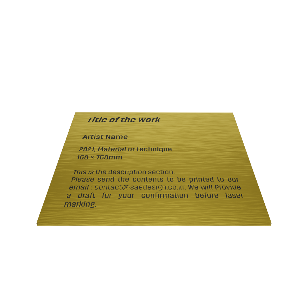 Stainless steel caption plate, gold, 80×30×80mm from SIDE collection
