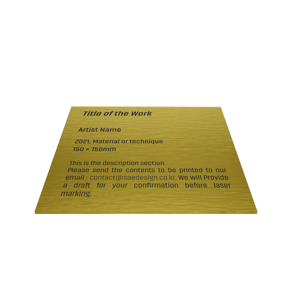 Stainless steel caption plate, gold, 80×30×80mm from SIDE collection
