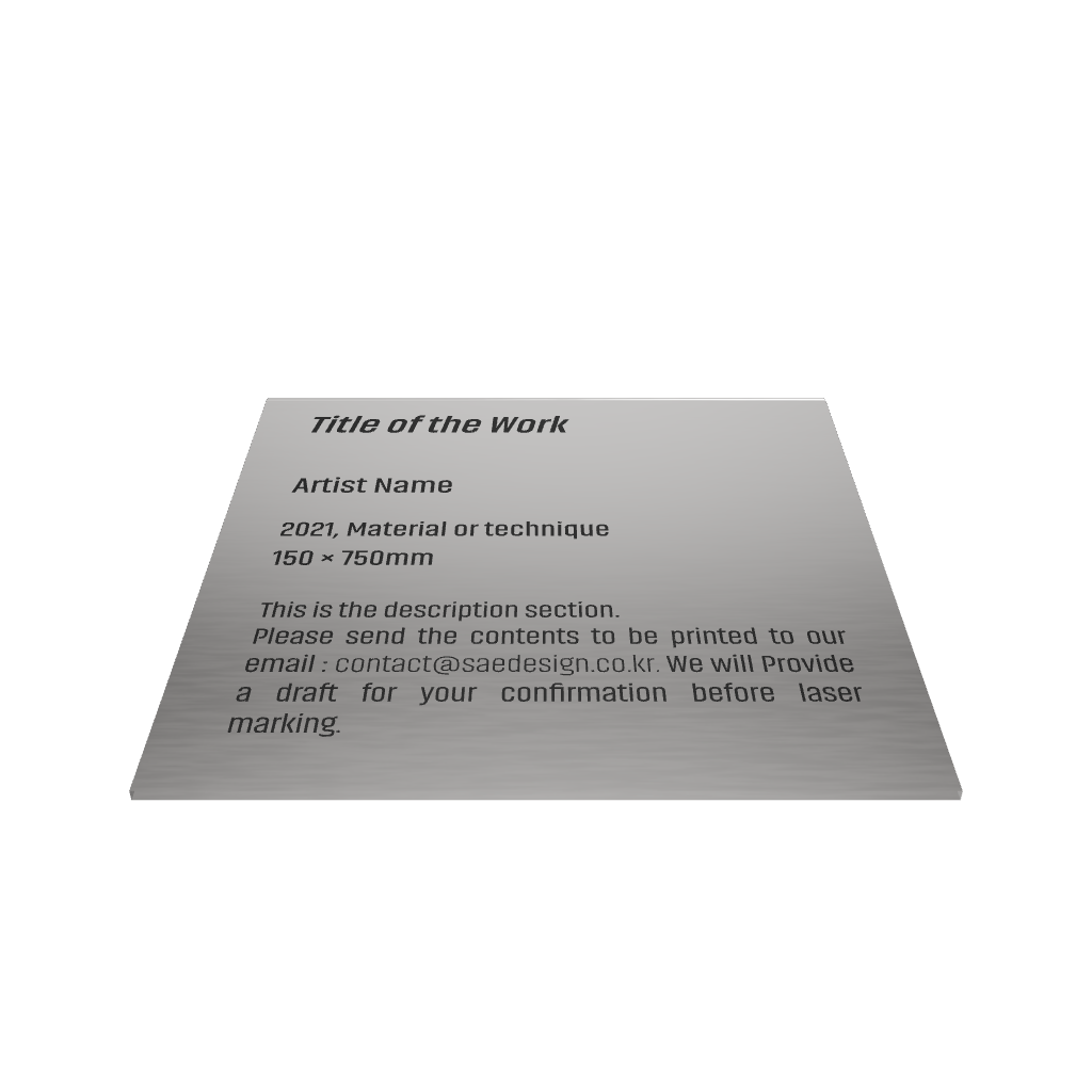 Stainless steel caption plate, silver, 80×30×80mm from SIDE collection
