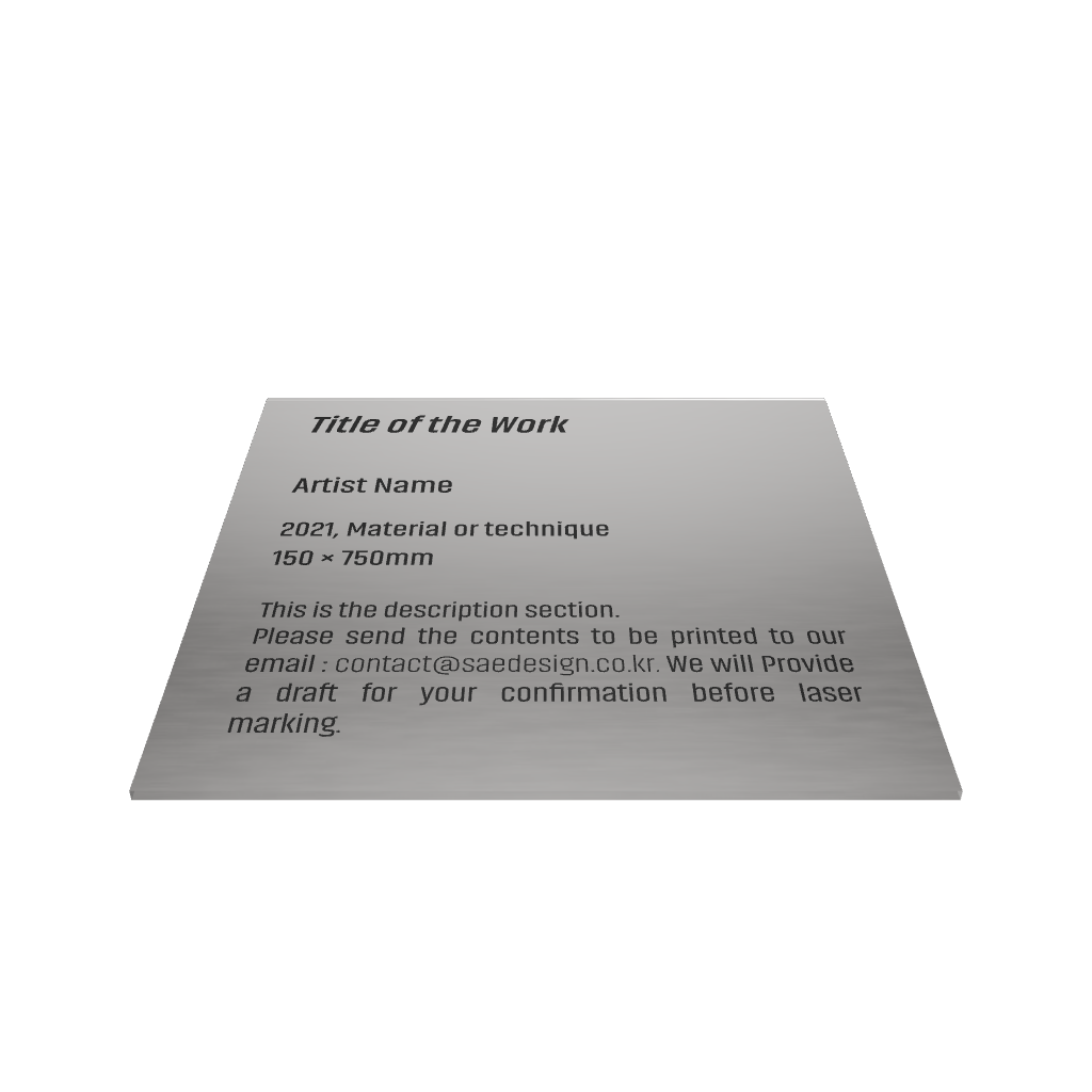 Stainless steel caption plate, silver, 80×30×80mm from SIDE collection
