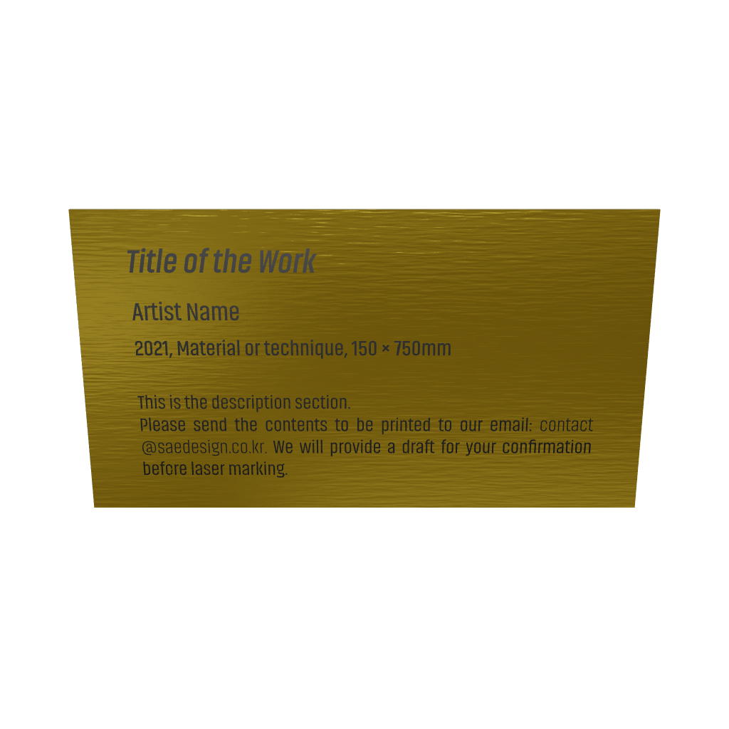 Stainless steel caption plate, gold, 110×60mm from SIDE collection
