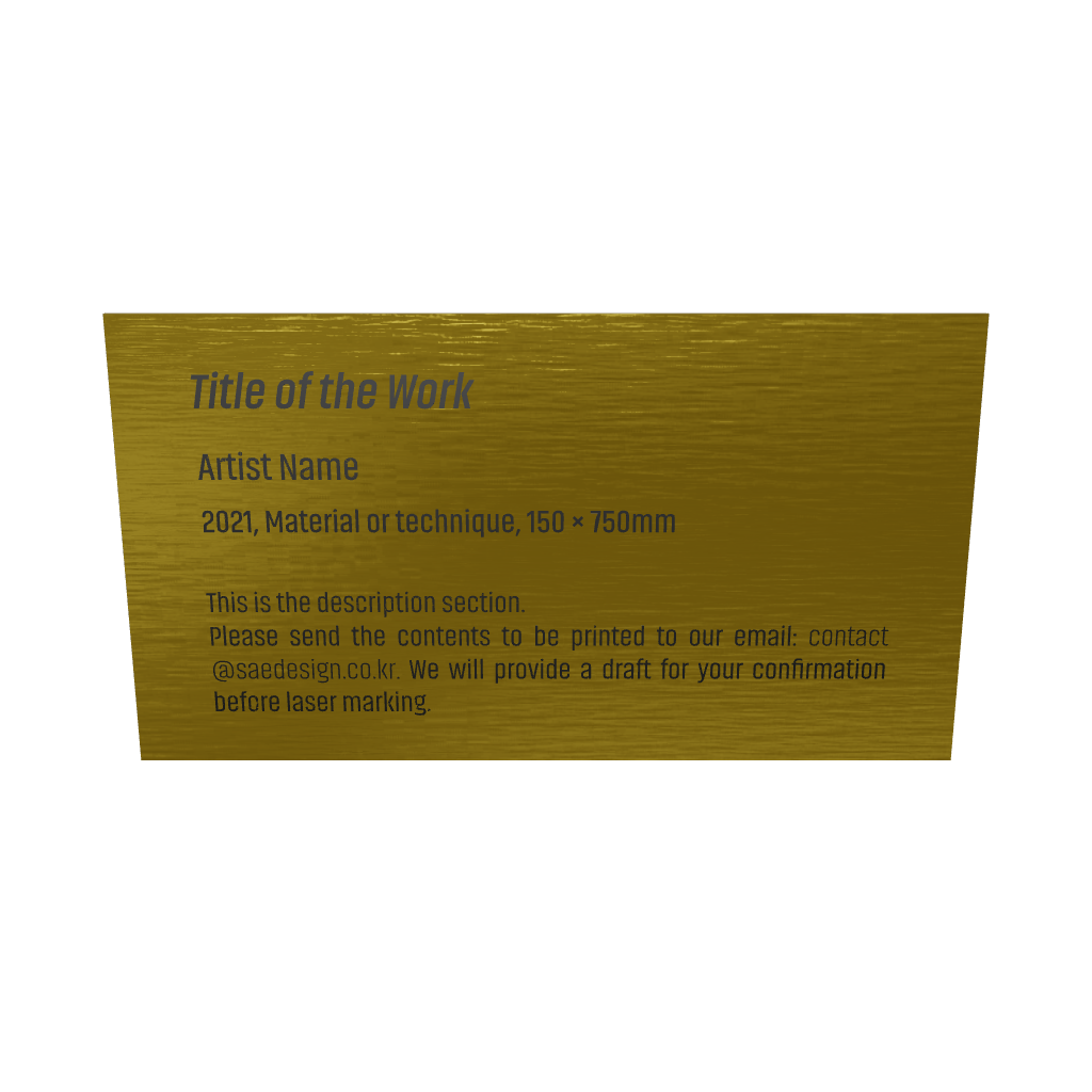 Stainless steel caption plate, gold, 110×60mm from SIDE collection
