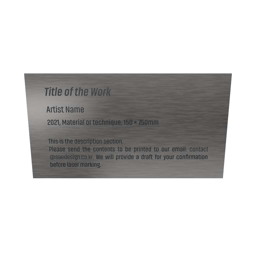 Stainless steel caption plate, silver, 110×60mm from SIDE collection
