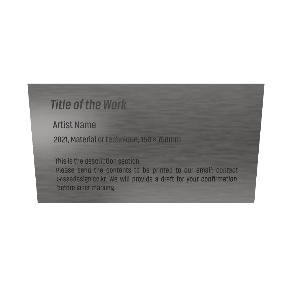 Stainless steel caption plate, silver, 110×60mm from SIDE collection
