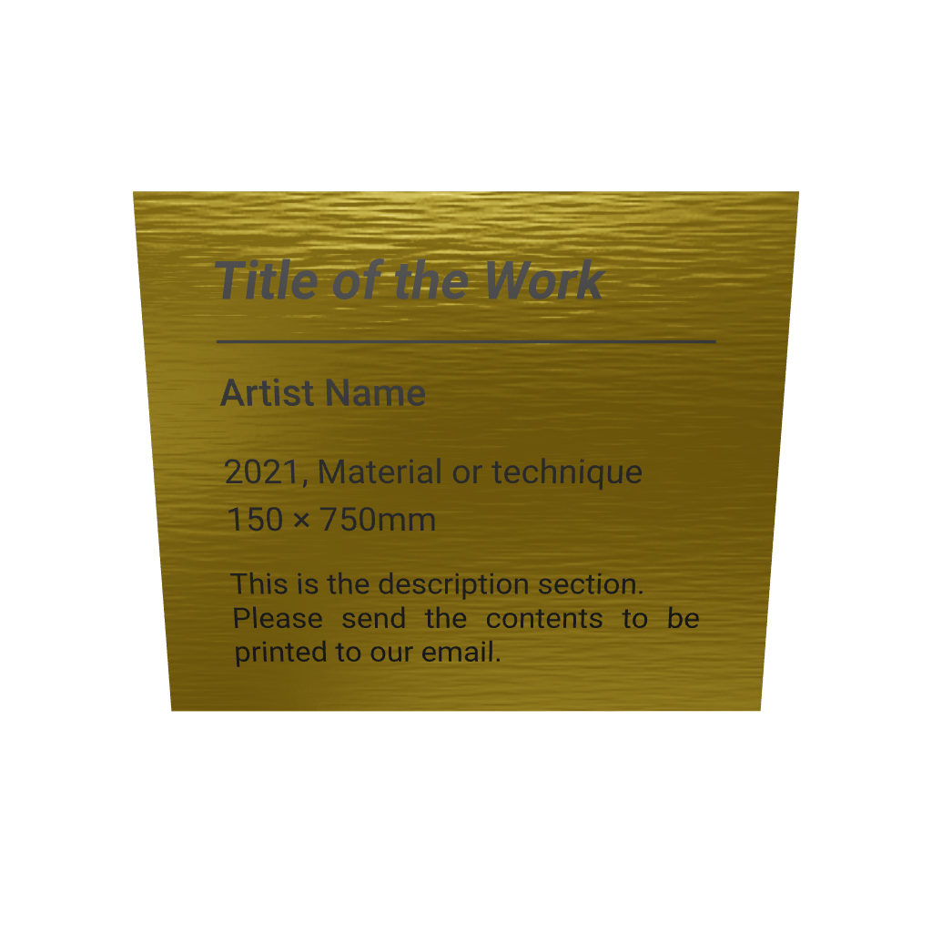 Stainless steel caption plate, gold, 70×60mm from SIDE collection
