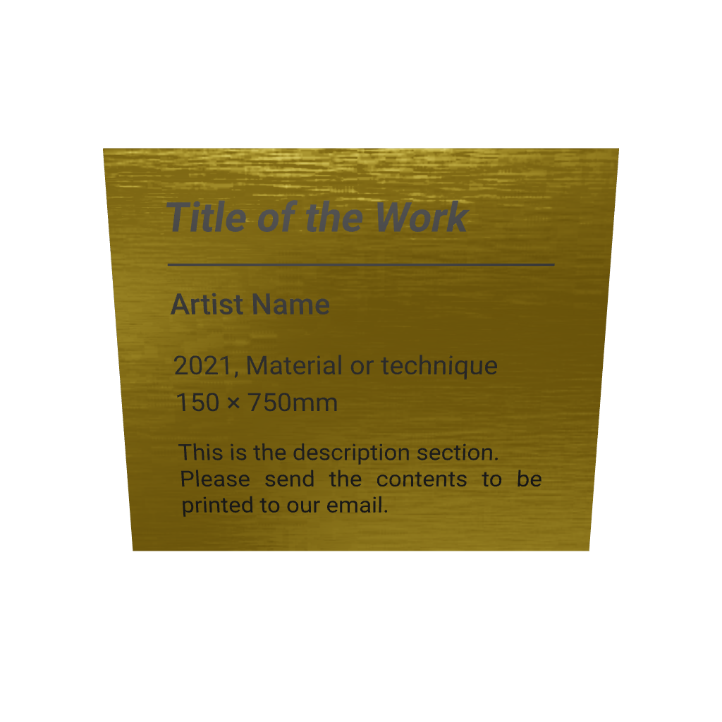 Stainless steel caption plate, gold, 70×60mm from SIDE collection
