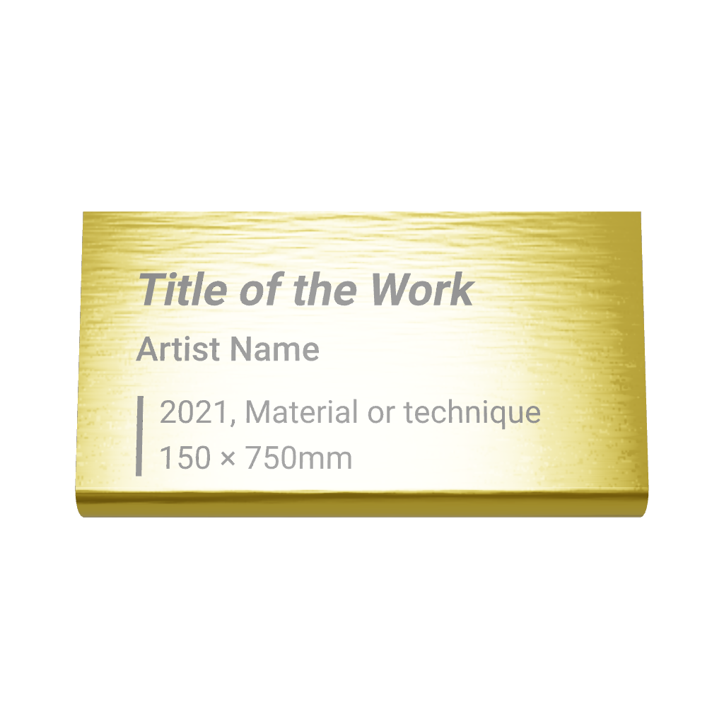 Stainless steel caption plate, gold, 70×20×40mm from SIDE collection
