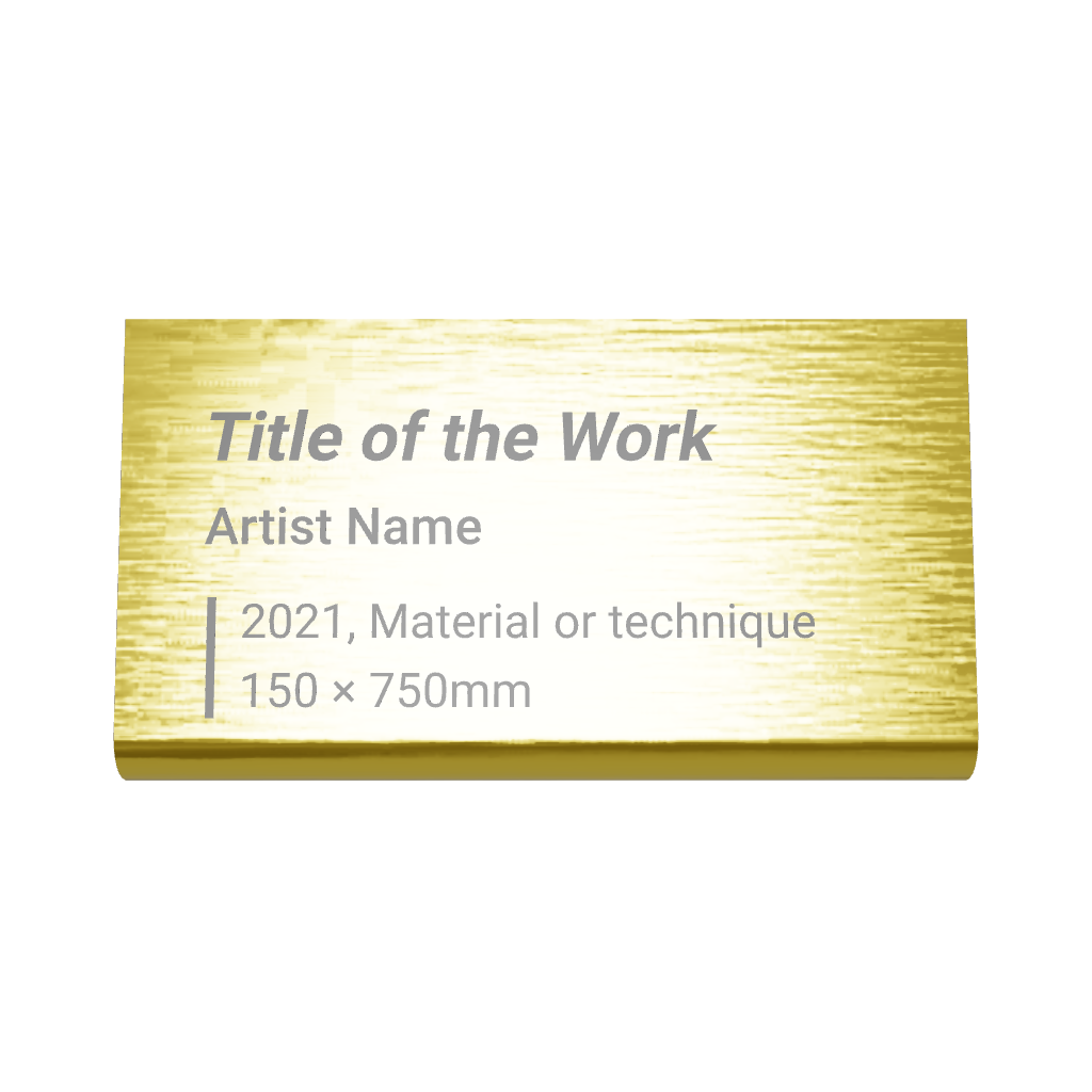 Stainless steel caption plate, gold, 70×20×40mm from SIDE collection
