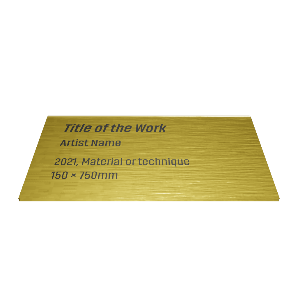 Stainless steel caption plate, gold, 70×20×40mm from SIDE collection
