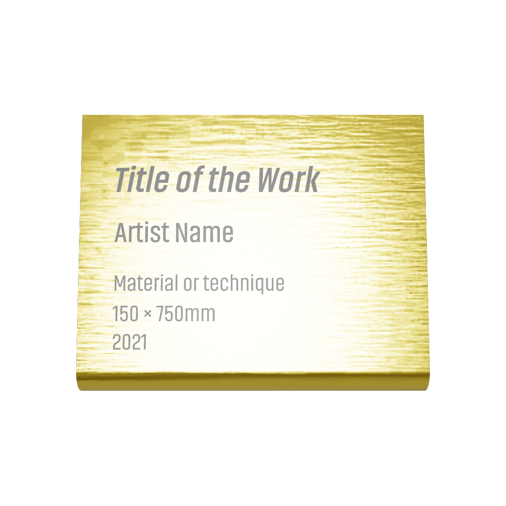 Stainless steel caption plate, gold, 60×20×50mm from SIDE collection
