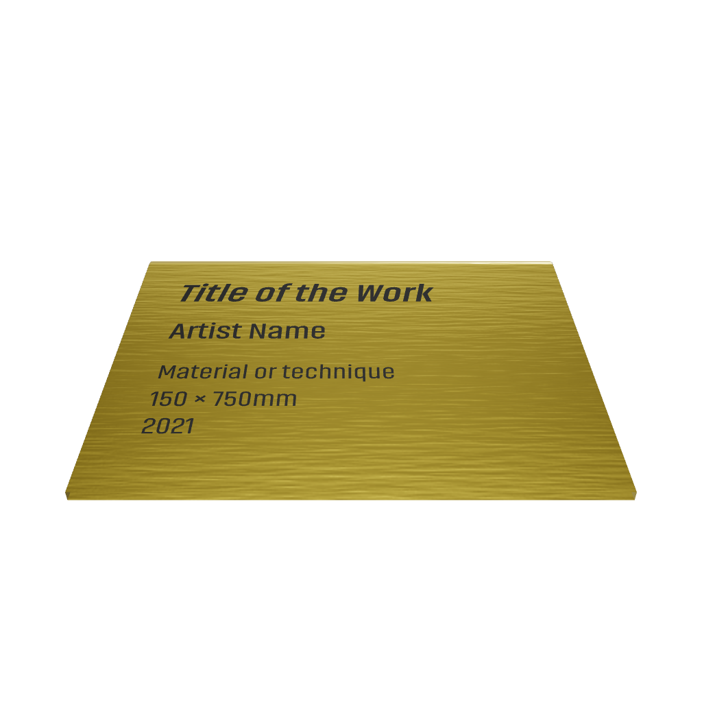 Stainless steel caption plate, gold, 60×20×50mm from SIDE collection
