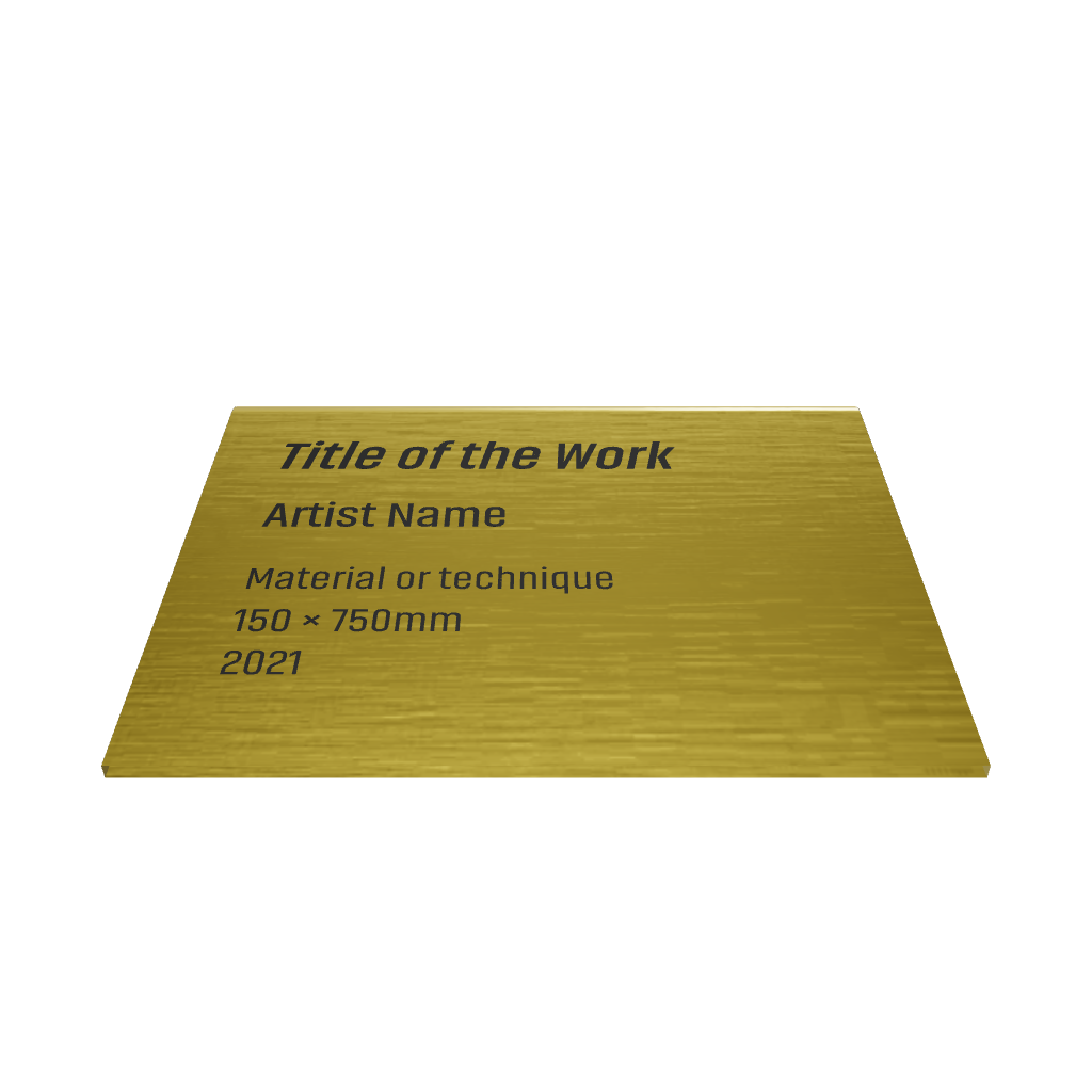 Stainless steel caption plate, gold, 60×20×50mm from SIDE collection
