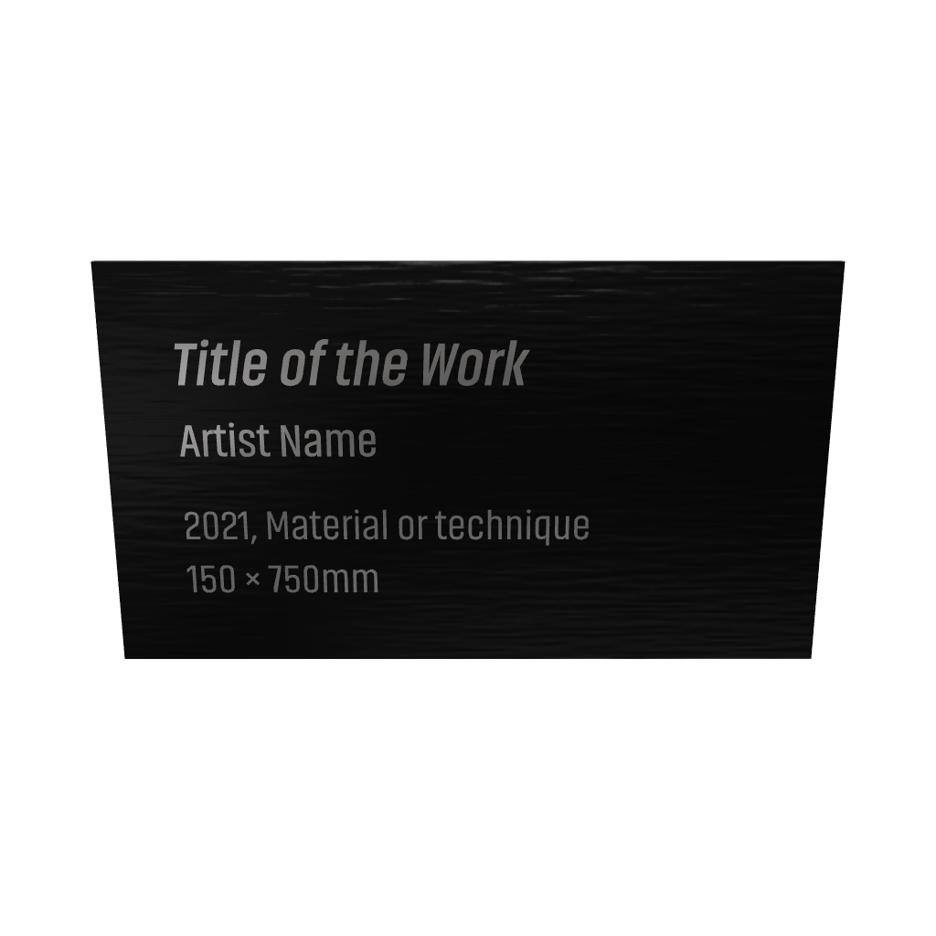 Stainless steel caption plate, black, 70×40mm from SIDE collection
