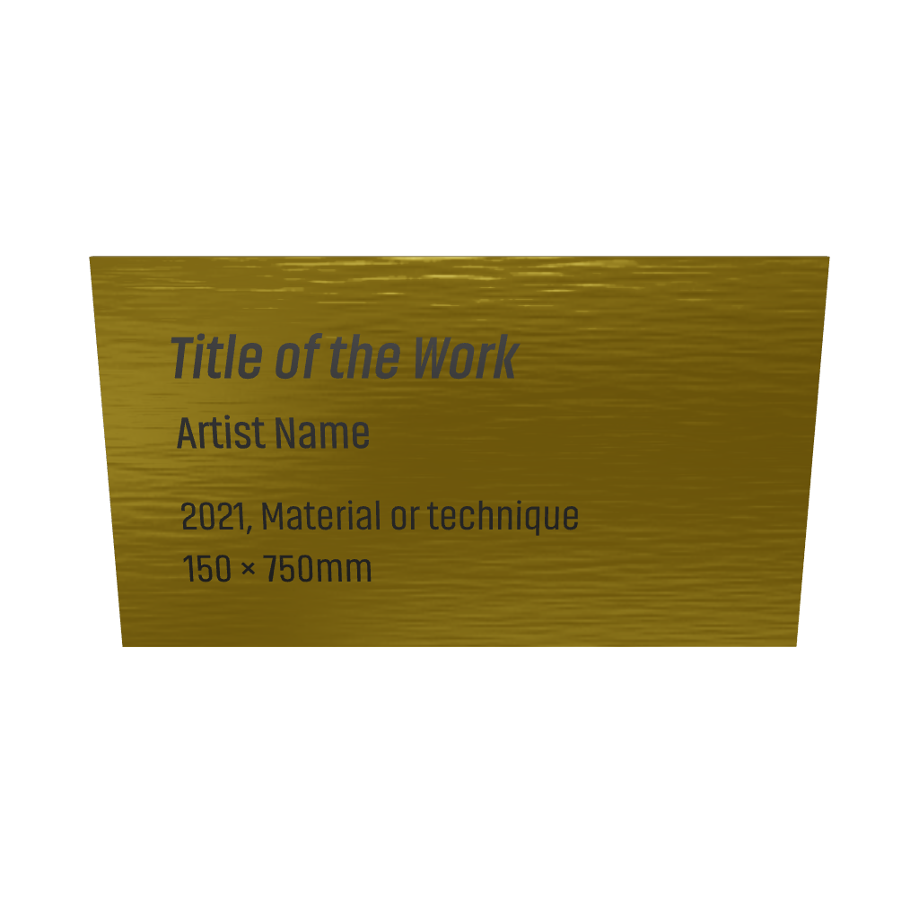 Stainless steel caption plate, gold, 70×40mm from SIDE collection
