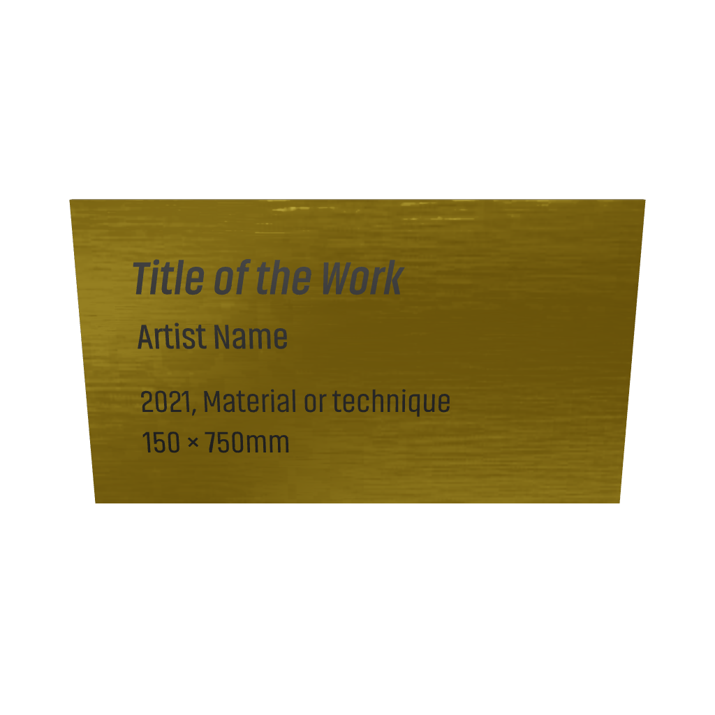 Stainless steel caption plate, gold, 70×40mm from SIDE collection
