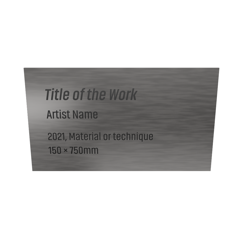 Stainless steel caption plate, silver, 70×40mm from SIDE collection