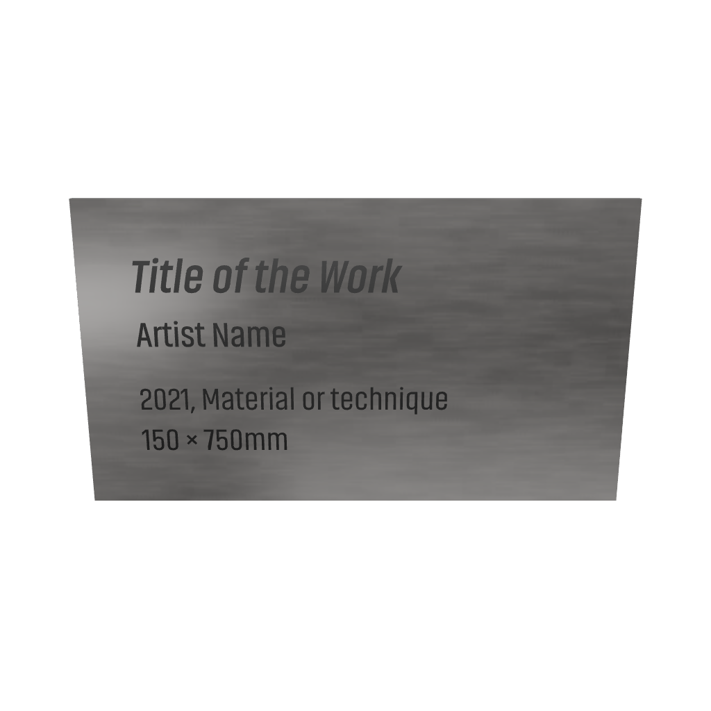 Stainless steel caption plate, silver, 70×40mm from SIDE collection
