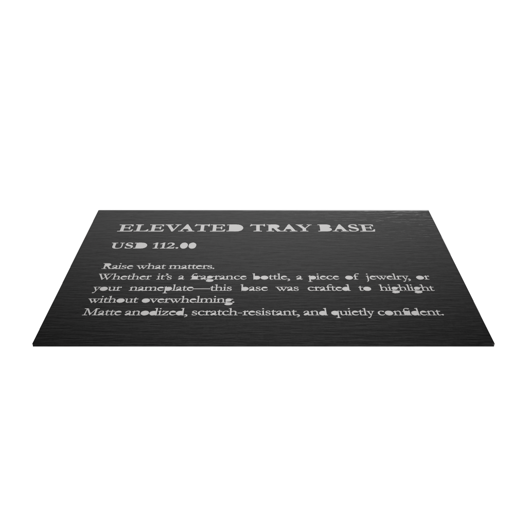 Stainless steel freestanding Tabletop Sign, black, 150×30×100mm
