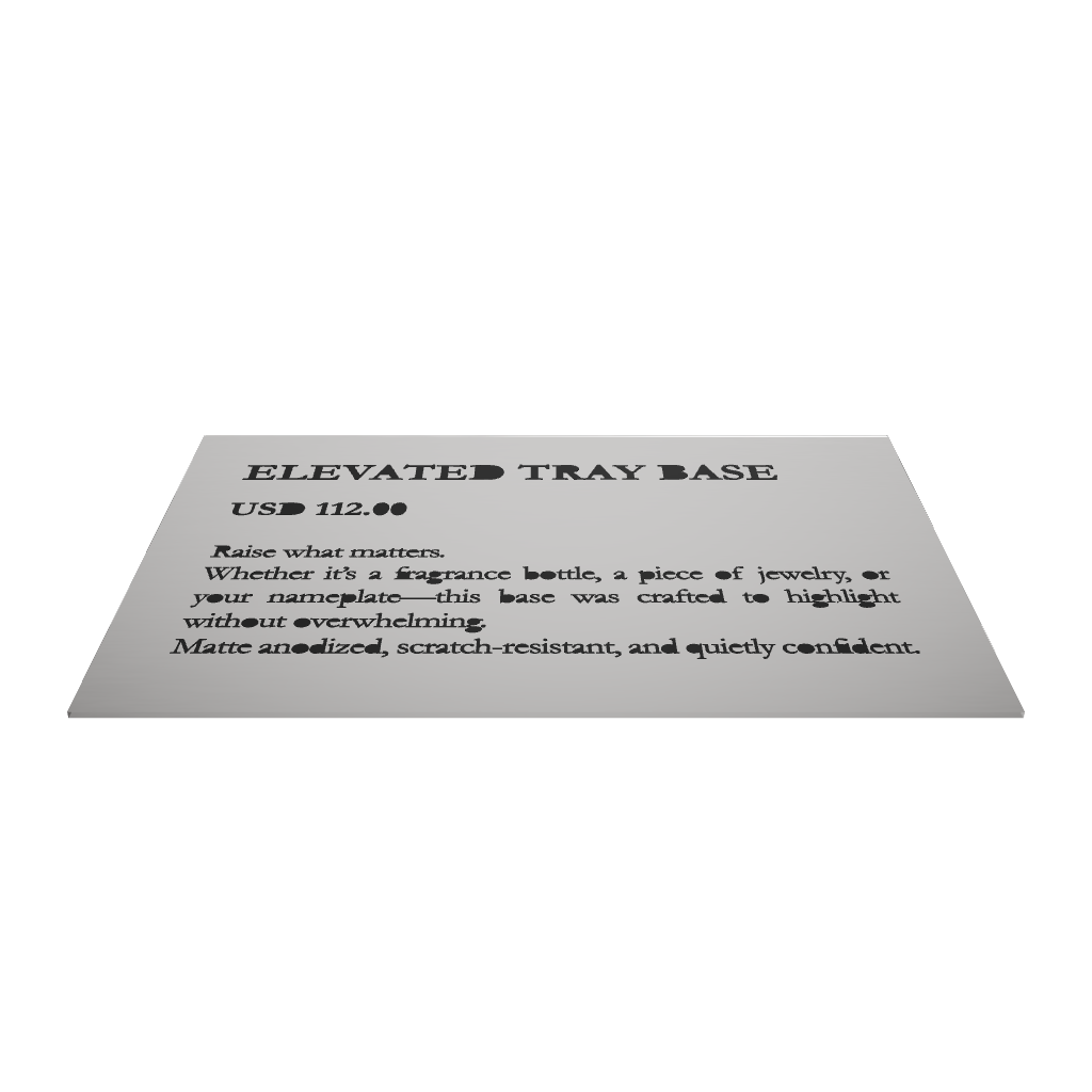 Stainless steel freestanding Tabletop Sign, silver, 150×30×100mm
