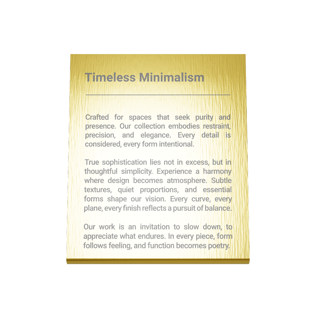Stainless steel freestanding tabletop sign, gold, 100×30×120mm
