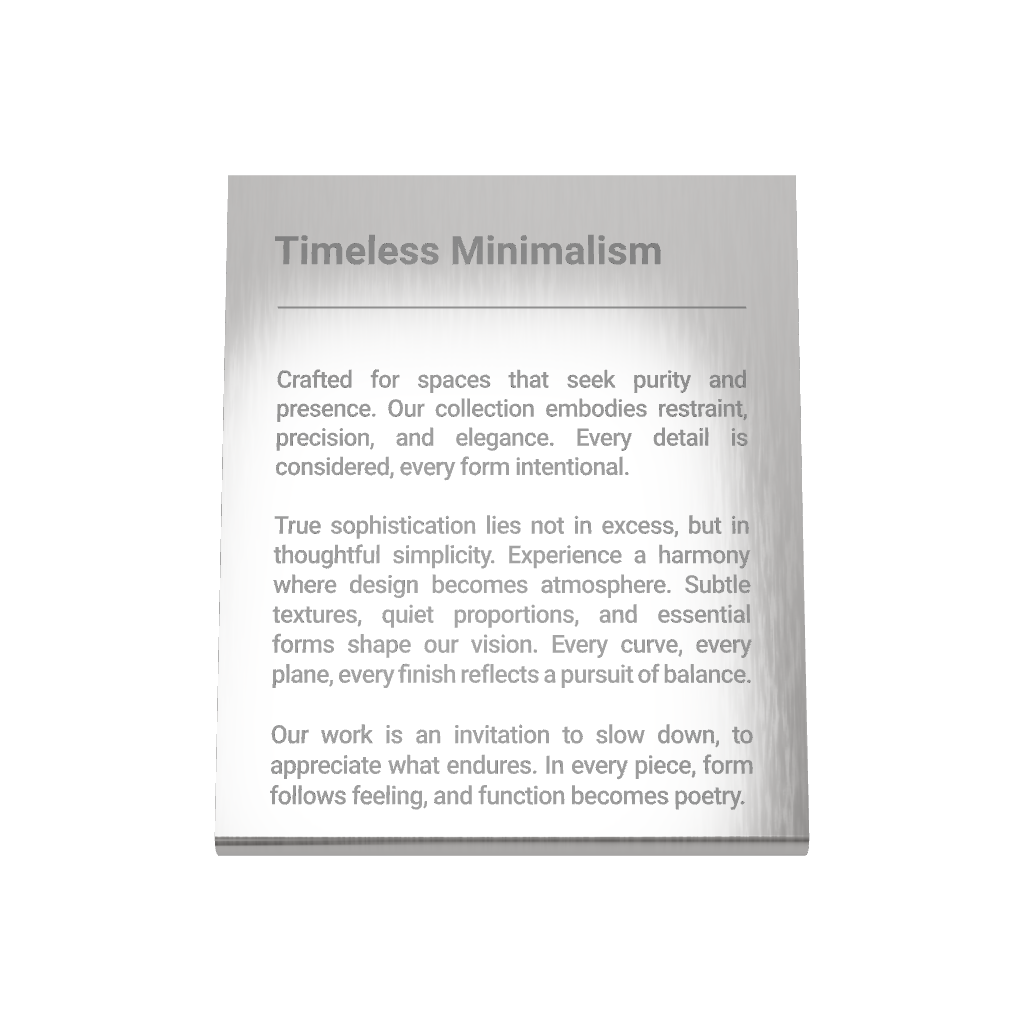 Stainless steel freestanding tabletop sign, silver, 100×30×120mm
