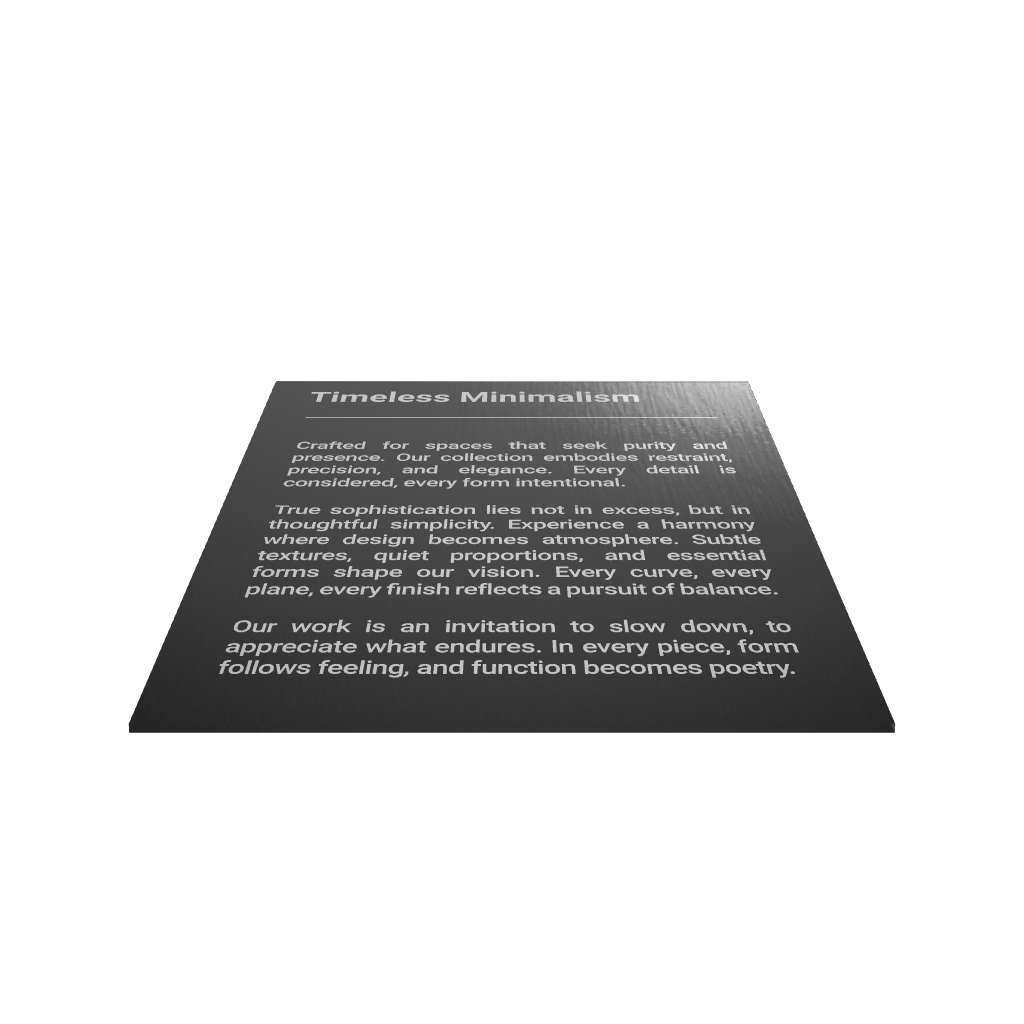 Stainless steel freestanding tabletop sign, black, 100×30×120mm
