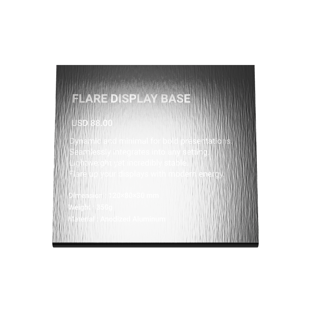 Stainless steel freestanding POP plate, black, 130×30×120mm
