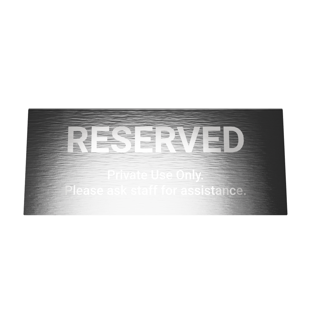 Stainless steel table tent Sign, black, 150×55×65mm
