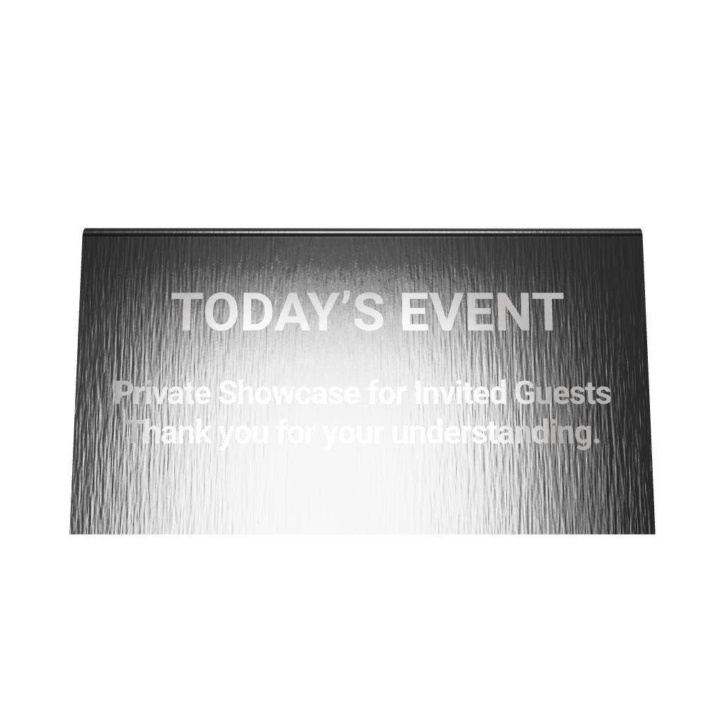 Stainless steel table tent sign, black, 130×60×75mm
