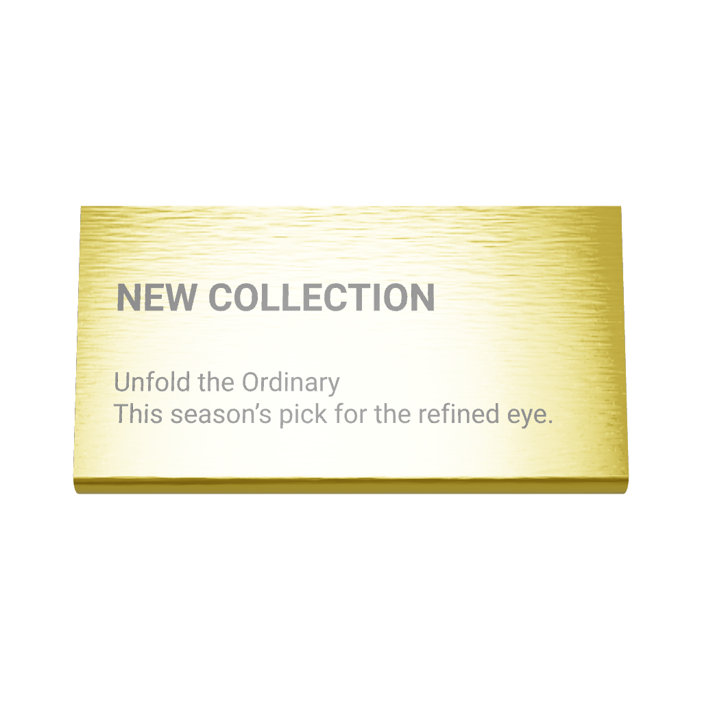 Stainless steel freestanding medium Tabletop Sign, gold, 110×20×60mm
