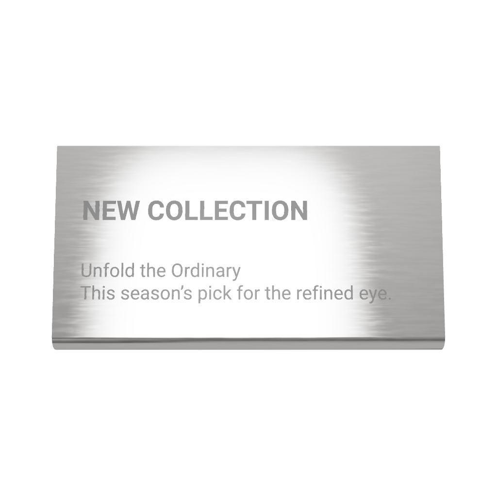 Stainless steel freestanding medium Tabletop Sign, silver, 110×20×60mm
